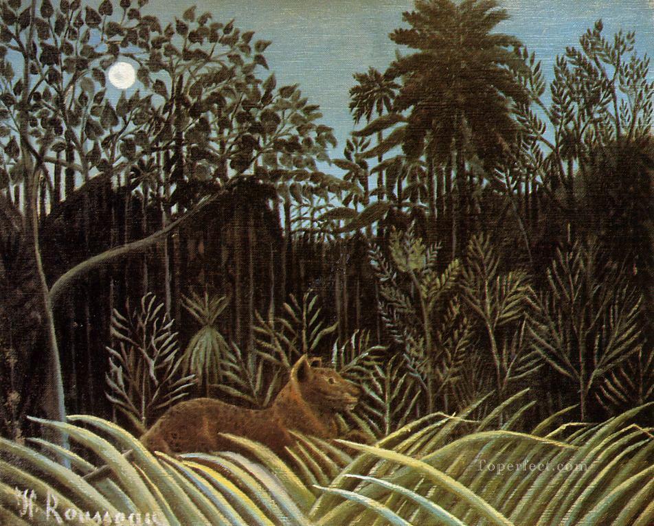 ライオンとジャングル 1910年 アンリ・ルソー油絵